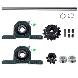 FUWTLP Silver Galvanized Jackshaft Go Kart Minibike Complete Jackshaft Kit 5/8" X 14" 40/41/420 Chain