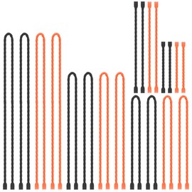 Dreamxiang 20pcs 3-24Inch Silicone Cable Ties Reusable Steel-Core Silicone Twist Cable Tie Straps for Bundling and Organizing Bendable Holder Strap for Indoor and Out All Purpose (Black,Orange)