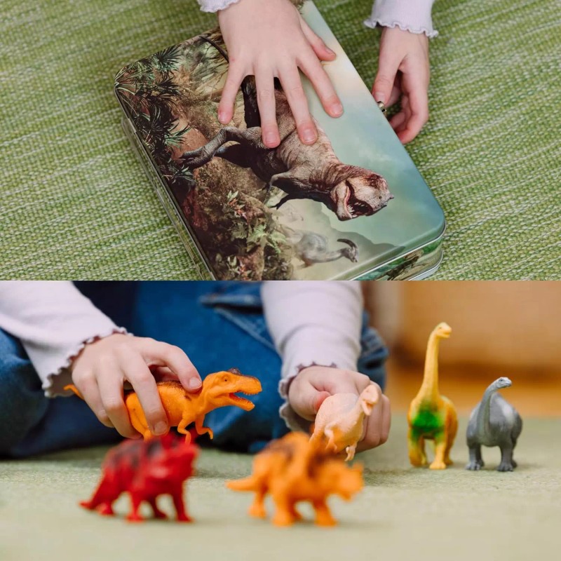 PLAYVIBE Dinosaur Toys for Kids 5-7. 12 Realistic Small Dinosaur