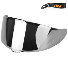 LKV RF-1400 RF 1400 Visor Replacement, CWR-F2 Motocycle Helmet Visor UV Protection Face Shield Compatible With RF-1400 CWR-F2 Z8 NXR2 (Chrome Silver)