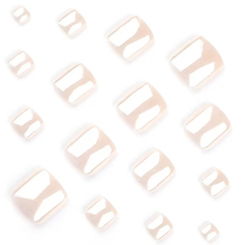Aurora Press on Toenails Short Square Fake Toenails Solid Color
