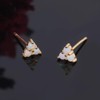 CiNily Tiny Triangle Opal Stud Earrings, 14K Yellow Gold Plated