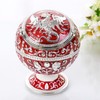 Ball Ashtray with Windproof Lid Retro Dragon Stereoscopic Relief Zinc
