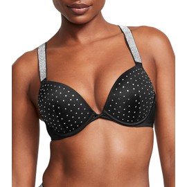 Victoria's Secret Shine Strap Bombshell Push-Up Bikini Top, Black, 36D