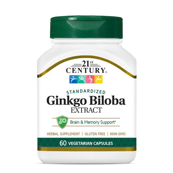 21st Century Ginkgo Biloba Extract Veg Capsules, 60 Count