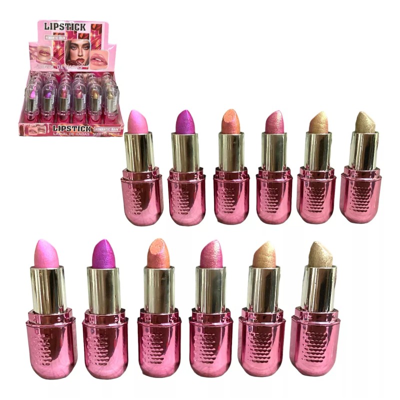 Romantic Rain Labial De Hadas Holográfico Diferentes Tonos Lipstick 24pz