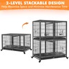 Yaheetech Stackable Dog Crate with Divider 43'' Rolling Heavy Duty