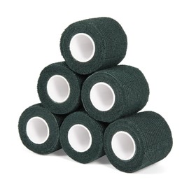 Sagafly Haftbandage Verband Selbstklebender 5cm x 4,5m, 6 Rollen Fixierbinde Selbsthaftend Koh?sive Bandage f1r Erste Hilfe Dog Tierarztwickelband Sport Elastische Binde f1r Handgelenk, F1?e (Dunkelgr1n)