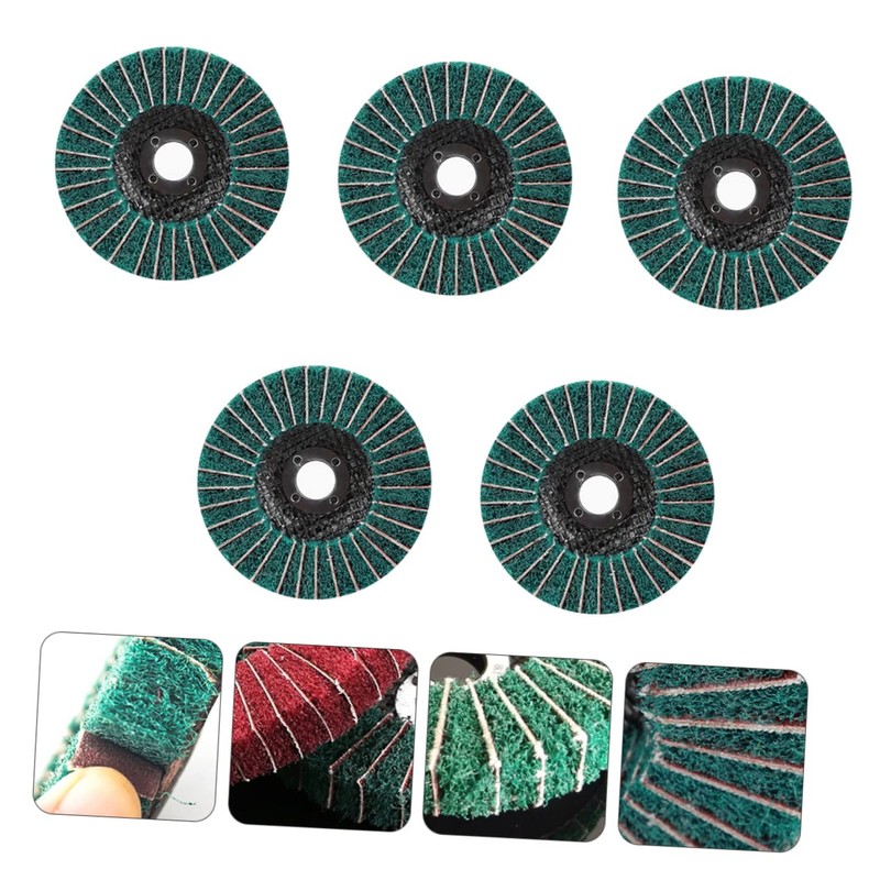 VILLFUL 5pcs Green Polishing Grinding Wheel for Quick Cleaning and