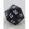 Jumbo d20 Counter - Opaque 55mm Dice: Black and White