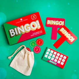 Talking Tables Christmas Bingo Game | Fun Xmas Version for Family Fun, Tabletop Games For Kids, Adults, Office Party, Stocking Filler, Gifts for Him or Her,Red,CCROWD-BINGO
