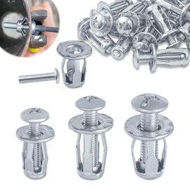 Hevysuo Pack of 45 Fixings Hollow Wall Anchor M4 M5 M6, Galvanised Robust Hollow Wall Anchor, 3 Sizes Screw Petal for Thin Walls, Hollow Doors, Iron Sheet, Silver