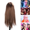 Light Brown Straight Wigs High Temperature Fiber Women Light Brown
