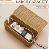 Marsui 2 Pcs Cable Management Box Synthetic Rattan Cord Organizer