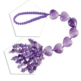 mookaitedecor Amethyst Healing Crystal Hanging Ornament for Car Home Window Decoration, Gemstone Purple Love Heart Shaped Wall Art Hanging Ornament Good Luck Gift for Reiki Chakra Yoga Meditation