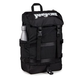 JanSport Skip Pack Backpack – 28L Capacity, Fits 13.5" Laptop, Large Main Compartment, Side Water Bottle Pocket – Ideal for Work & Travel, Black
