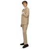 Gioberti Boy's Linen Suit Set Jacket and Dress Pants, Khaki,