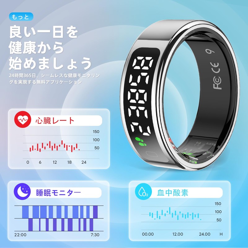 Smart screen ring, IP68, waterproof, intelligent movement tracking, sleep analysis,