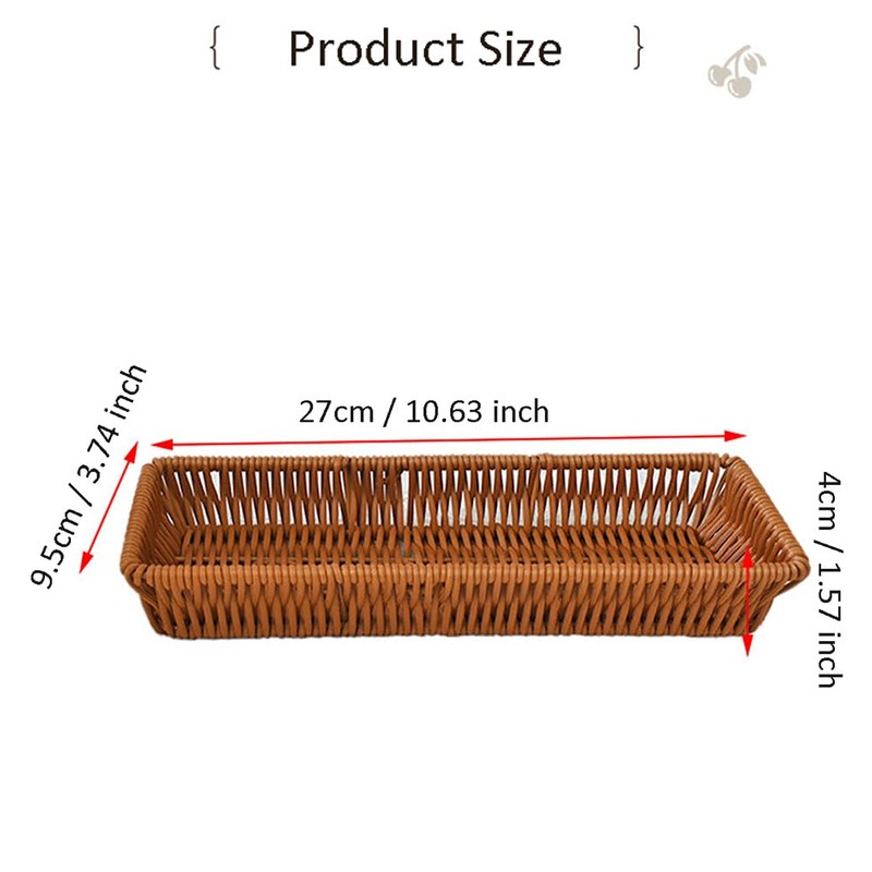 RT&BS 2pcs 10.6'' Wicker Bread Basket, Hand Woven Tabletop Food