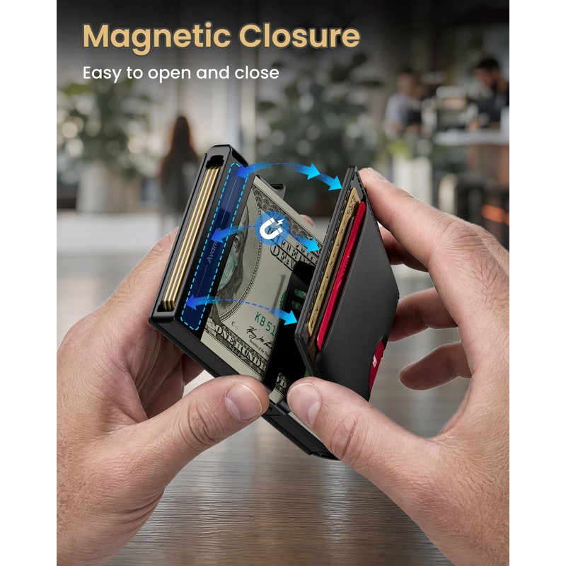 avanture Wallet for Men Card Holder: Pop Up Card Case,