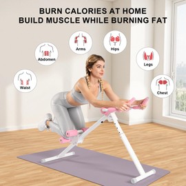 Ab Machine,Home Gym Systems,Ab Workout Equipment, Adjustable Ab Trainer Machine for Abs Workout at Home Gym, Foldable, Knee Protection, Abdominal Trainer for Stomach