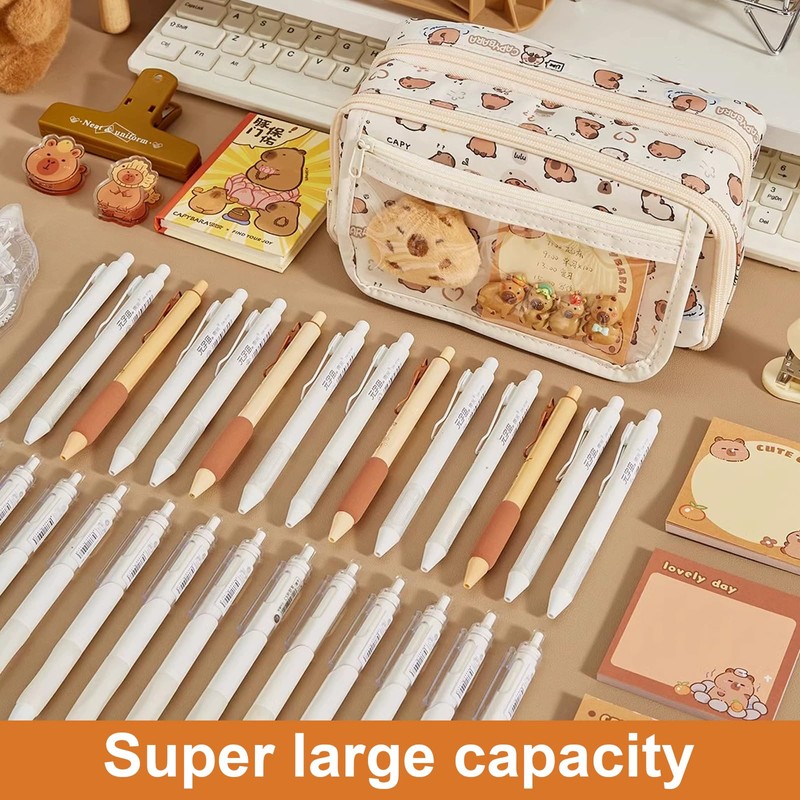 Capybara Pencil Case, Multi-layer Pencil Case with Large Capacity, with