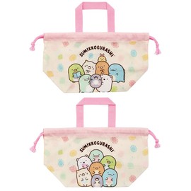 Skater KB7-A Children's Lunch Bag, Drawstring Bag, Sumikko Gurashi, Mole House, Made in Japan