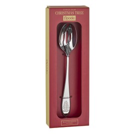 Spode Christmas Tree Slotted Serving Spoon | Flatware Serving Utensils for Your Favorite Holiday Dishes | Premium Food Grade 18/10 Stainless Steel | Measures 10Inches | Dishwasher Safe