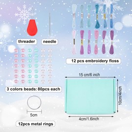 INFUNLY 12 Set Winter Snowflake Mini Dream Catcher Kit Christmas Wall Hanging Small Dream Catcher DIY Colorful Dream Catchers Bohemian Handmade Dream Catcher for Home Wall Room Festival Decoration