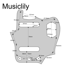 Musiclily Pro 10-Hole Guitar Pickguard for JPN Fender Japan Jaguar, 3Ply Black