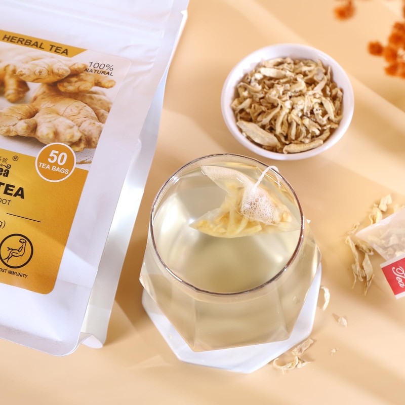 FullChea - Ginger Tea Bags, 2g*50 Teabags - Premium Ginger