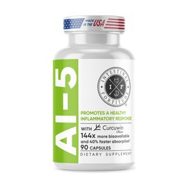 Intestinal Fortitude AI-5 - Digestive Herbal Capsule Supplement w/CurcuWIN, Turmeric, Curcumin, Boswellia Serrata, Ginger Root & EGCG Green Tea for Gut & Digestive Health Support, Non-GMO, Dairy Free