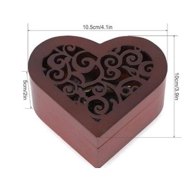 Cuzit Wooden Heart Music Box Mechanism Musical Box Gift For Christmas/Birthday/Valentine's day/Wedding Anniversary/Mother's Day