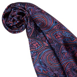Lorenzo Cana Men's Scarf Made of 100% Silk in Harmonious Colours Printed Double Layer Silk Scarf Silk Scarf Dandy Style 30 x 160 cm 8913711, blue