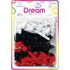 Dream World Self Hinge Barrette Chubby Ribbon Red, White, &
