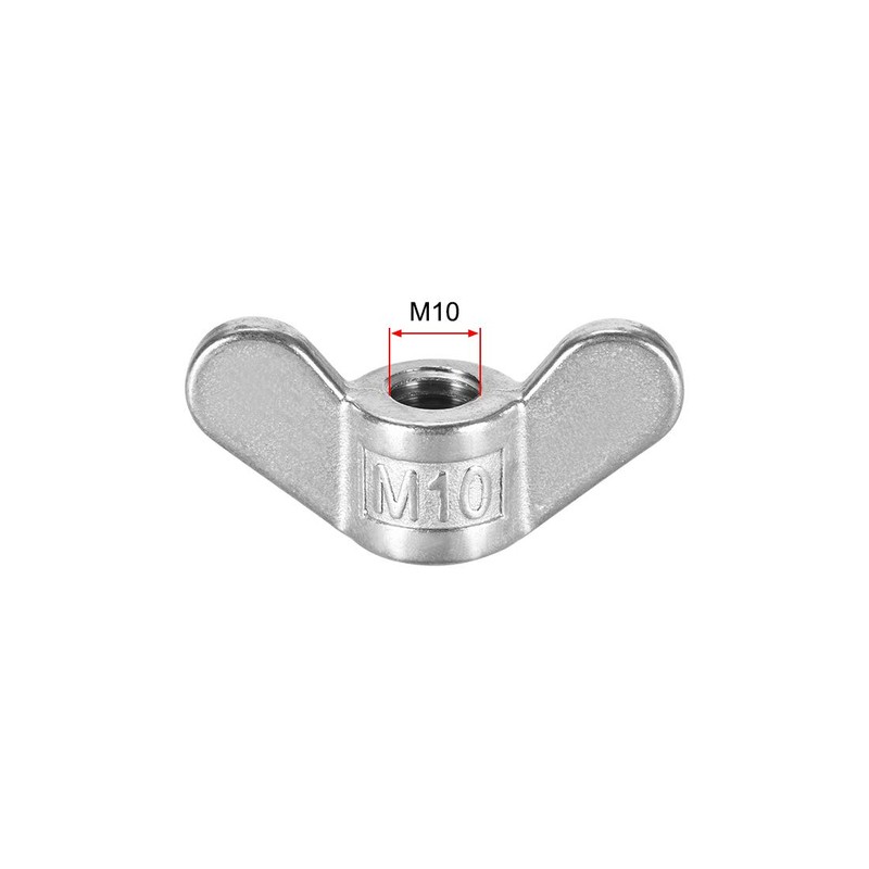 sourcing map M10 Wing Nuts Stainless Steel 304 Hand Curling