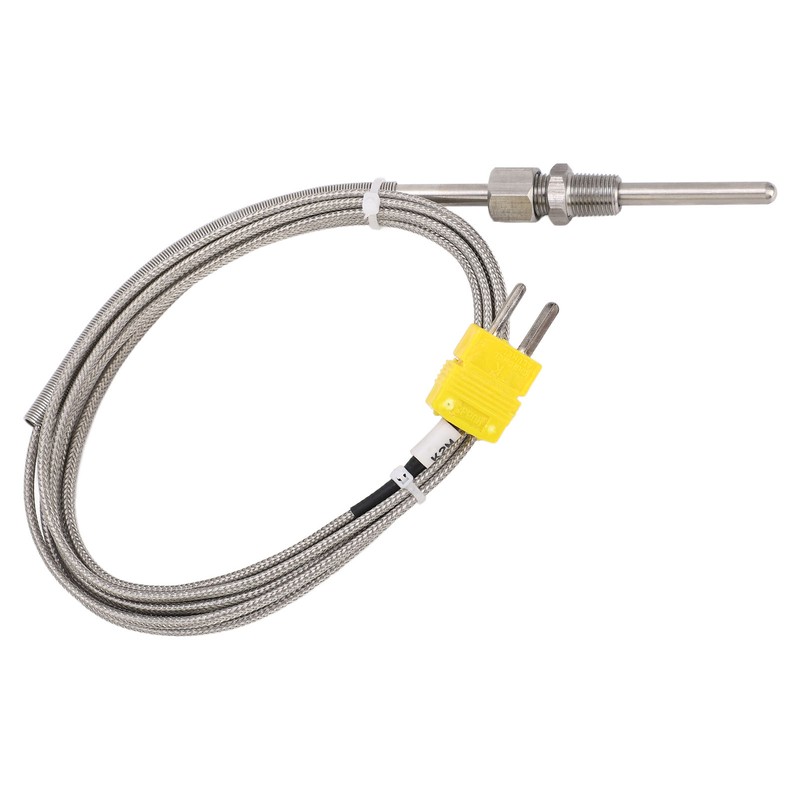 K Type Thermocouple Sensor 1/8 NPT 80mm Temperature Probe Yellow