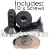 MonsterBolts - M6 x 15mm Flat Head Socket Cap Screws,