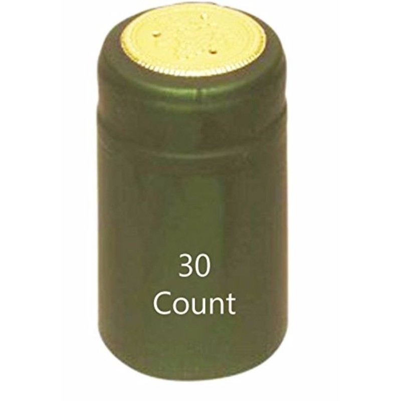 Green PVC Shrink Capsules-30 Per Bag