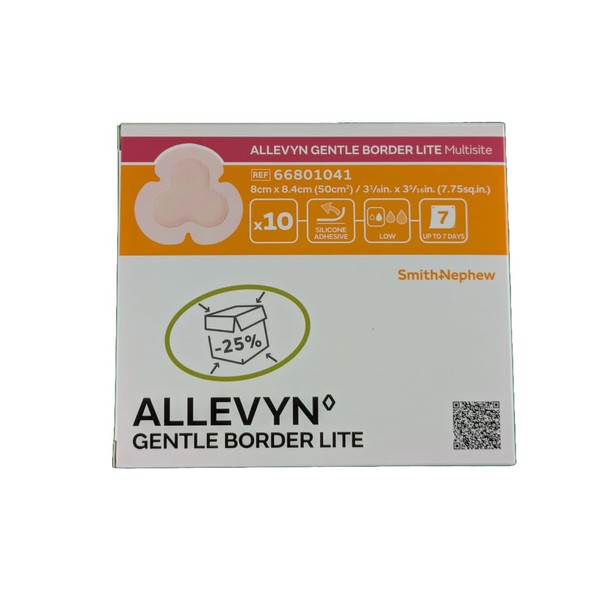 ALLEVYN GENT BORDER LITE MULTISITE 8CM X 8.4CM FOAM BACKED