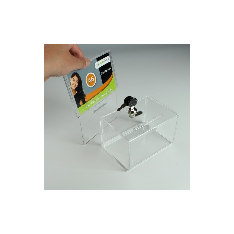 Zeigis® Losbox/Action Box/Donation Box with Poster Slot Lockable with Lock