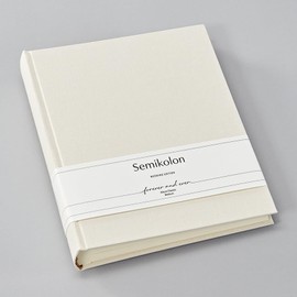 Semikolon (367182) Album Classic Medium Chamois (Cream) Wedding Edition - Photo Album/Photo Book with 80 Sheets Cream White Photo Card with Protective Paper - 21.6 x 25.5 cm