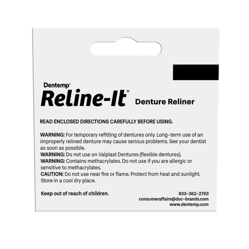 Dentemp Reline-it Denture Reline Kit – Upper & Lower Reliner