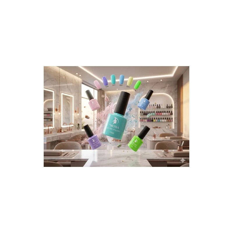 Gel Semipermantente Marca Mussa Gama 6 Piezas Para Uñas