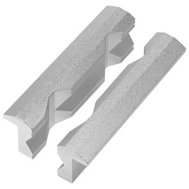 1 Pair Aluminum Alloy Vise Jaws Fixture with Magnetic 6/4 inch V Type Vice Jaws Protectors Cover for Woodworking DIY Making Plumbing..(silver,4 inches)