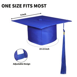 BeapTcely Graduation Cap Bulk Unisex Adult Adjustable Graduation Hat for High School Bachelor Graduation Supplies ﻿ (12, Blue, Adult)