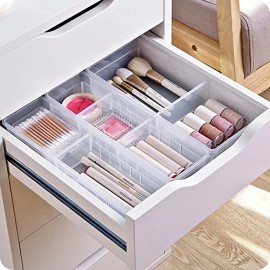 Chris.W Desk Drawer Organizer Tray with Adjustable Dividers, Multi-Drawers for Makeup...