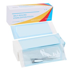 Yofuly Self-Seal Sterilization Pouches, 200 Pcs Sterile Pouches for Dry Heat Sterilization, Perfect for Dentist Tools & Nail Art Supplies, 3.54" x 10.24"