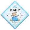 Baby on Board Autoschild, blaues Teddybär-Design, Saugnapfhalterung für Kind im