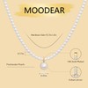 Moodear Dainty Pearl Diamond Pendant Necklaces for Women - Trendy